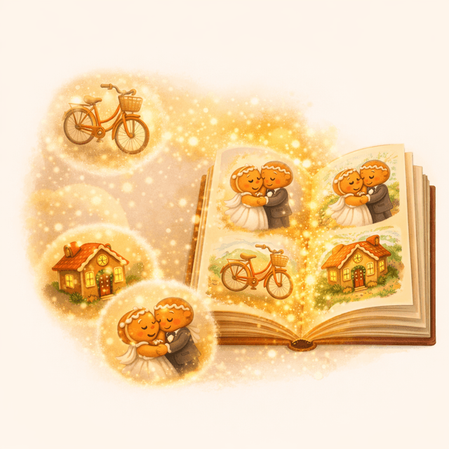 Memories transforming into beautiful illustrated book pages