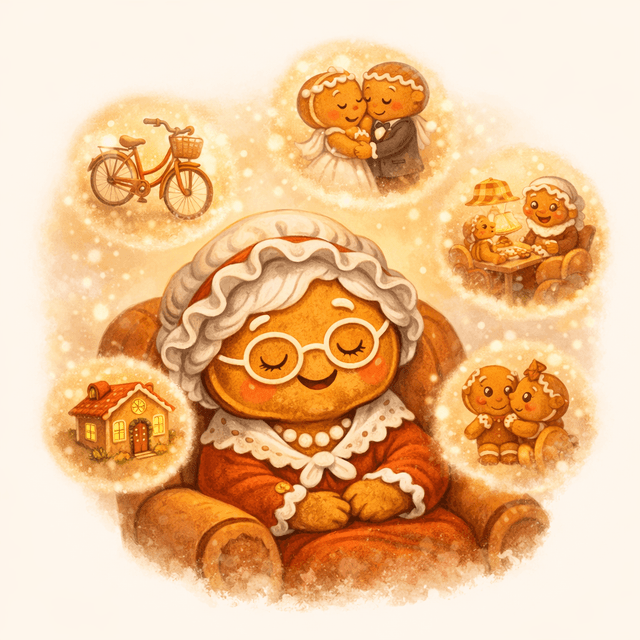 Gingerbread grandma remembering life memories